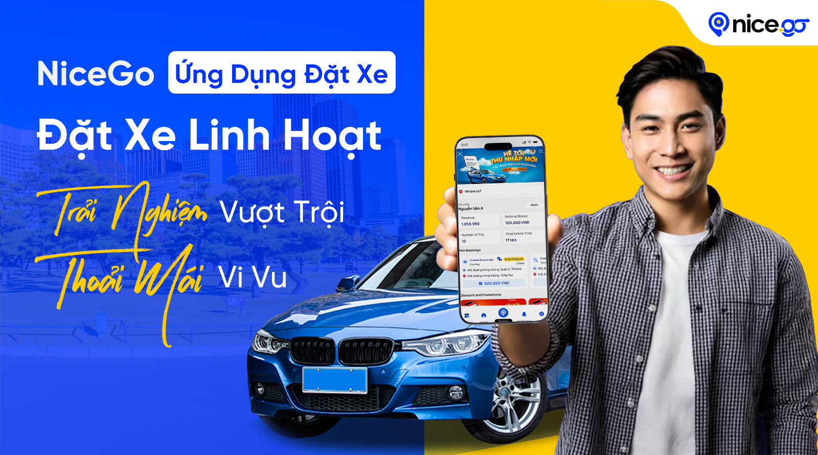 NiceGo - Sieu Ứng dụng đặt xe
