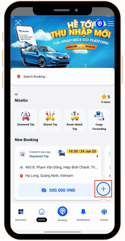 hướng dẫn book xe NiceGo